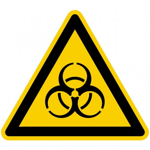 Schild Warnzeichen "Warnung vor Biogefährdung" Kunstoffplatte nach ISO 7010 20cm