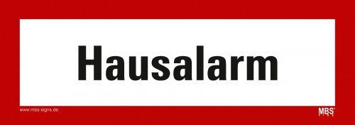 Aufkleber "Hausalarm" Hinweisschild Warnaufkleber Warnhinweis Schild 21x7,4cm