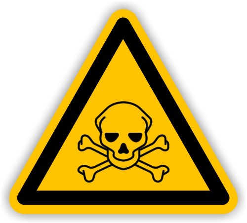 Warnzeichen Warn Schild "Giftige Stoffe" Kunstoffplatte ISO 7010 20cm gelb
