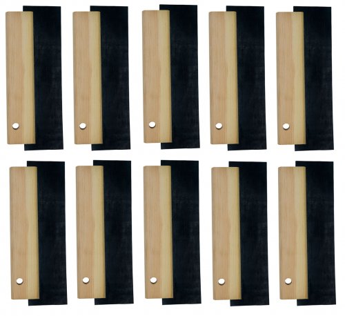 10xGummi Flächenspachtel Fugengummi 18cm für Wände,Vorstriche uvm. mit Holzgriff
