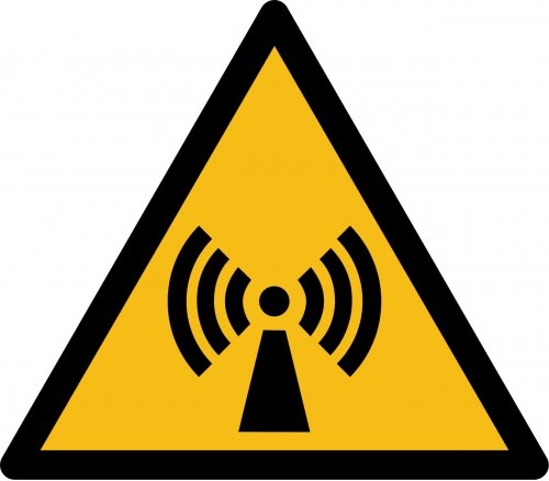 Aufkleber "Warnung vor nicht ionisierender Strahlung" Folie ISO 7010 5-30cm gelb