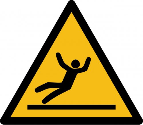 Aufkleber Warn Schild "Warnung vor Rutschgefahr" Folie ISO 7010 SL 5-30cm gelb
