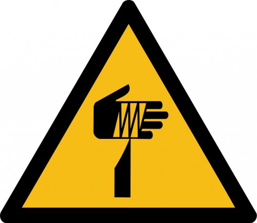 Warnaufkleber Schild "Warnung vor spitzem Gegenstand" Folie ISO 7010 5-30cm gelb