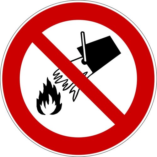 Verbotsaufkleber Schild "Keine offene Flamme..." Folie ISO 7010 Ø5-30cm rot 