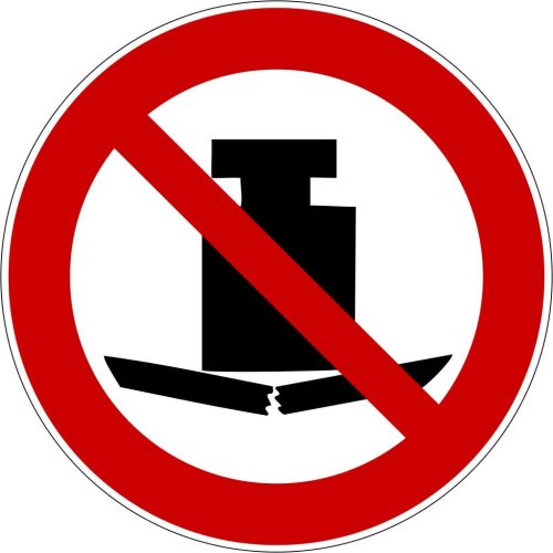 Aufkleber Verbotszeichen Schild "Keine schwere Last" Folie ISO 7010 Ø5-30cm rot