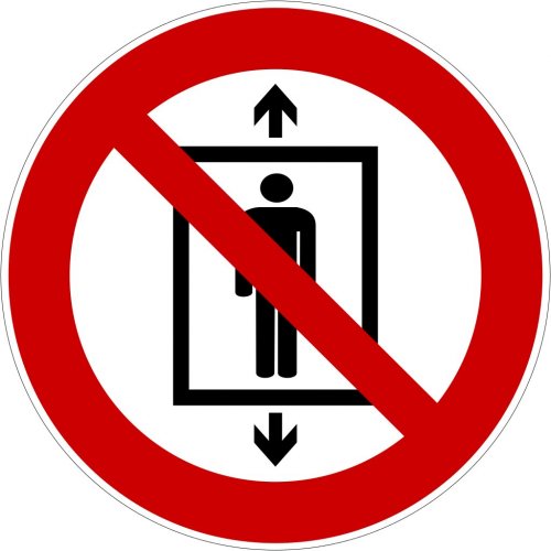 Verbotsaufkleber Schild"Personenbeförderung verboten" Folie ISO 7010 Ø5-30cm rot