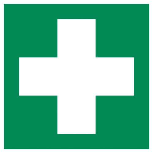 Aufkleber Rettungszeichen "Erste Hilfe" Symbol Schild 5-40cm Folie ISO 7010