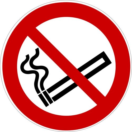 XXL Aufkleber Verbotsschild "Rauchen verboten" Folie nach ISO 7010 Ø40-60cm rot