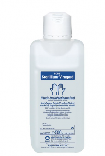 Händedesinfektionsmittel STERILLIUM Virugard Lösung 500ml + Druckespender Set