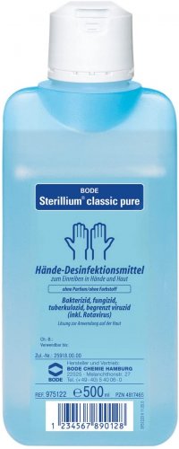 Händedesinfektionsmittel STERILLIUM Classic Pure 500ml + Druckespender Set