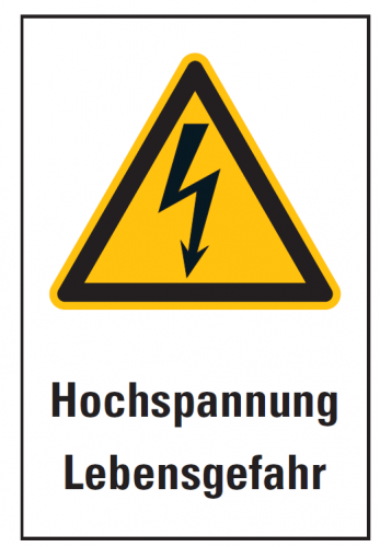 Warnaufkleber „Hochspannung Lebensgefahr“ ISO 7010 Etikett | 20x30 cm