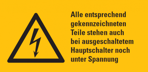 Warnaufkleber „Alle entsprechend gekennzeichneten Teile...“ Etikett | Größe wählbar