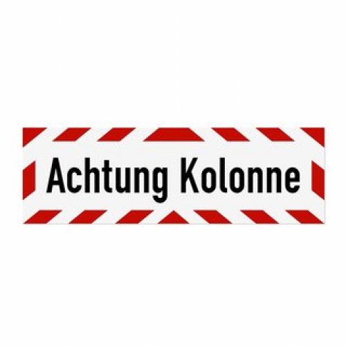 Warnaufkleber "Achtung Kolonne" Hinweis Schild Folie 35x10/42x10/45x15/65x20cm