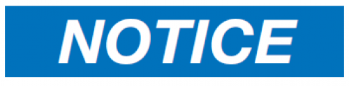 Warnaufkleber Signalzeichen "NOTICE" Folie Schild 35x80/45x100/70x160mm, blau