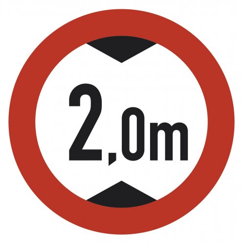 Aufkleber Verkehrszeichen "Durchfahrtshöhe 2m" Fahrzeuge StVO Schild Folie Ø5-30cm