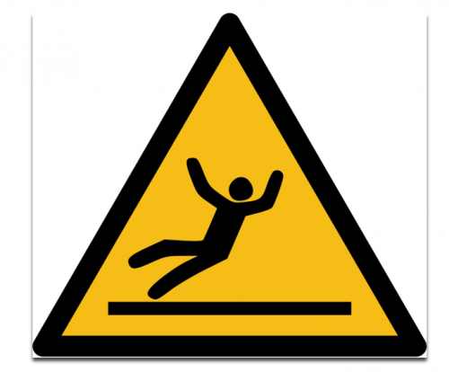 Warnaufkleber „Warnung vor Rutschgefahr“ Schild ISO 7010, signalgelb | Größe wählbar