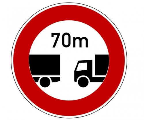 Aufkleber "Verbot des Fahrens ohne einen Mindestabstand über 3,5t" StVO Ø5-30cm