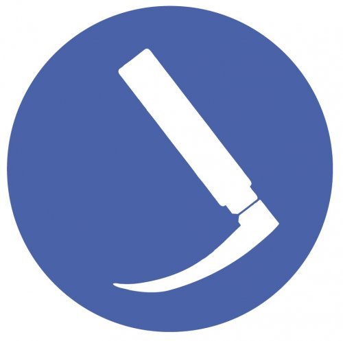 Aufkleber "Laryngoskop" Schild Folie selbstklebend desinfizierbar Ø10cm, blau