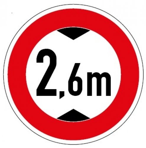 Aufkleber Verkehrszeichen "Durchfahrtshöhe 2,6m" StVO Schild Folie Ø5-30cm