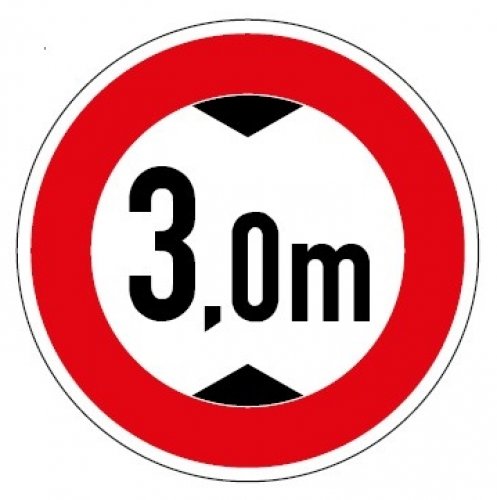 Aufkleber Verkehrszeichen "Durchfahrtshöhe 3,0m" StVO Schild Folie Ø5-30cm