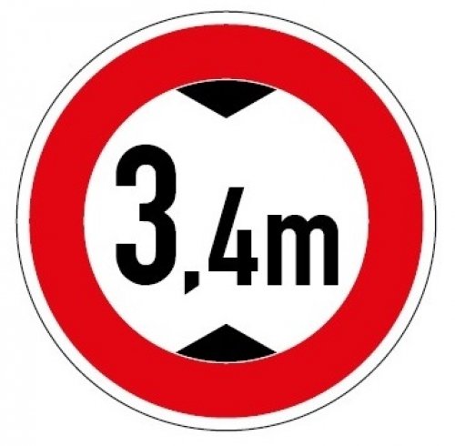 Aufkleber Verkehrszeichen „Durchfahrtshöhe 3,4m“ StVO Etikett | Größe wählbar