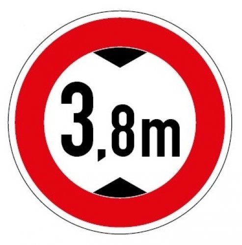 Aufkleber Verkehrszeichen "Durchfahrtshöhe 3,8m" StVO Schild Folie Ø5-30cm
