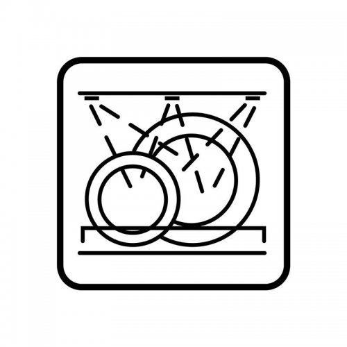 Aufkleber Etikett "Spülmaschinen geeignet" Hinweis Symbol quadratisch 5-20cm