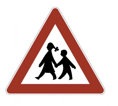 Aufkleber Verkehrszeichen "Achtung Kinder" Gefahrenzeichen Schild Folie SL5-30cm