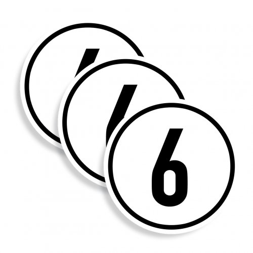 3x Aufkleber Geschwindigkeits-Schild "6 km/h" Folie gemäß StVZO § 58 | Ø5-30cm