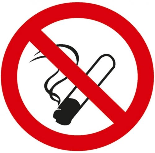 Aufkleber Rauchen verboten 15x15cm Folie selbstklebend Nichtraucher Rauchverbot