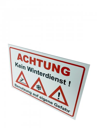 Aluminium-Schild Warnhinweis "Kein Winterdienst" 3mm Alu Dibond® | 20x30cm