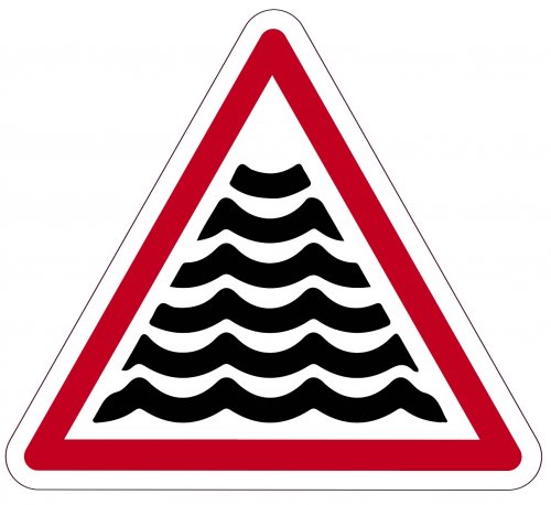 Aufkleber Warnung Dreieck "Hochwasser" Symbol Schild Folie | SL 5-50cm