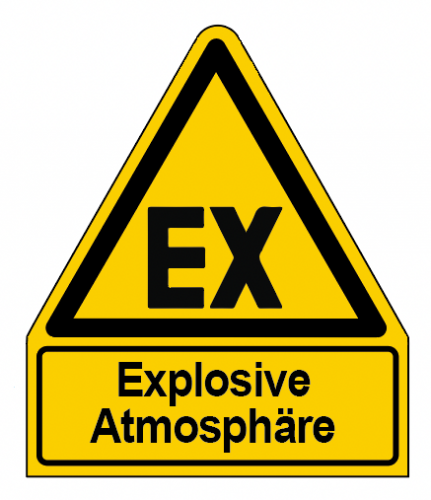 Aufkleber Gefahr EX "Explosive Atmosphäre" Schild ähnl. ISO 7010 | Größe wäh