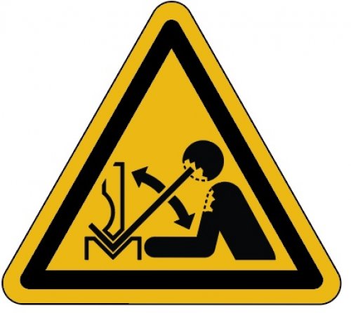 Aufkleber "Warnung vor hochschn.." Schild Folie ISO 7010 SL 5-30cm | signalgelb