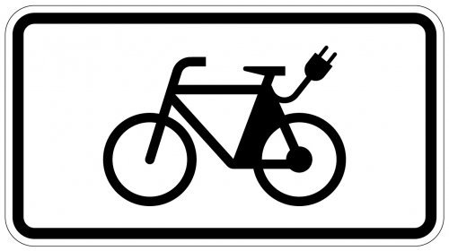 Aufkleber Verkehr Zusatzzeichen "E-Bikes" StVO Schild Folie