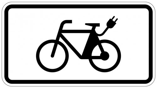 Aufkleber Verkehr Zusatzzeichen „E-Bikes“ StVO Etikett | Größe wählbar
