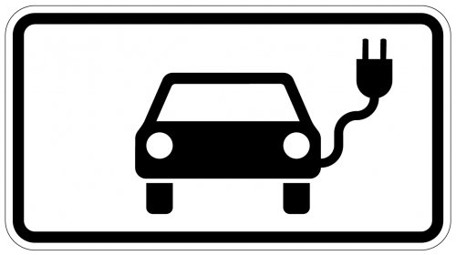 Aufkleber Verkehr Zusatzzeichen „Elektrisch betriebene Fahrz.“ StVO Etikett | Größe wählbar