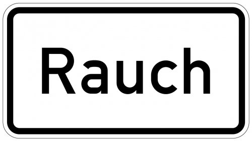 Aufkleber Verkehr Zusatzzeichen "Rauch" StVO Schild Folie selbstklebend