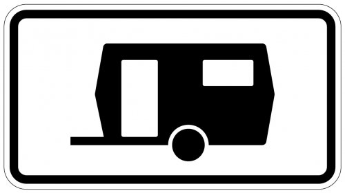 Aufkleber Verkehr Zusatzzeichen „Parkfläche Wohnwagen 14 Tage“ StVO Etikett | Größe wählbar