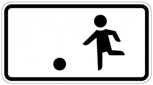 Aufkleber Verkehr Zusatzzeichen "Erlaubt Kindern auf der Fahrbahn zu spielen"