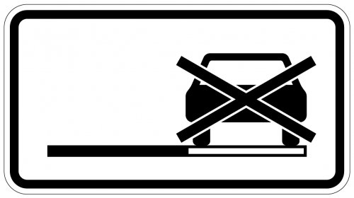 Aufkleber Verkehr Zusatzzeichen "Haltverbot auch auf dem Seitenstreifen" Schild