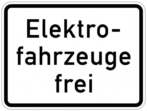 Aufkleber Verkehr Zusatzzeichen "Elektrofahrzeuge frei" StVO Schild Folie