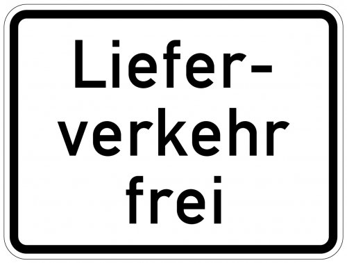 Aufkleber Verkehr Zusatzzeichen "Lieferverkehr frei" StVO Schild Folie