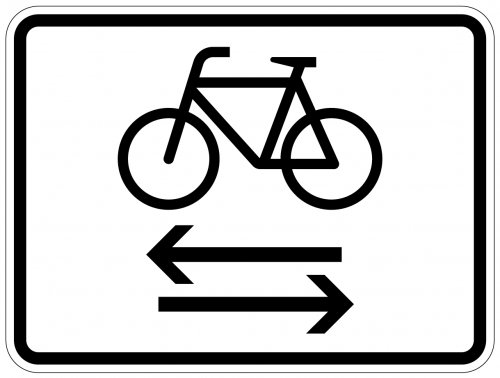 Aufkleber Verkehr Zusatzzeichen „Radfahrer kreuzen rechts und links“ StVO Etikett | Größe wählbar