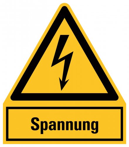Aufkleber Warnung „Spannung“ Warnetikett ähnl. ISO 7010 | Größe wählbar