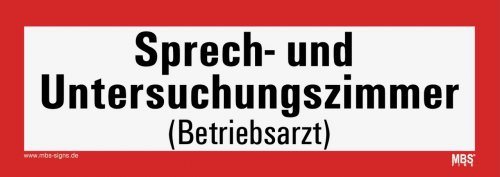 Aufkleber Hinweis „Sprech- und Untersuchungszimmer“ Etikett ähnl. DIN 4066 | Größe wählbar