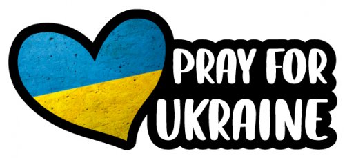 Aufkleber #NoWar "PRAY FOR UKRAINE" Schild Folie selbstklebend | 20x8,6cm