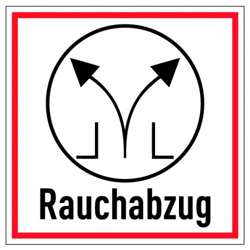 Aufkleber Brandschutzzeichen Text "Rauchabzug" Symbol Schild Folie | 5-30cm