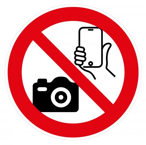 Aufkleber "Fotografieren mit Handy verboten" Schild Folie ähnl. ISO 7010 Ø5-30cm