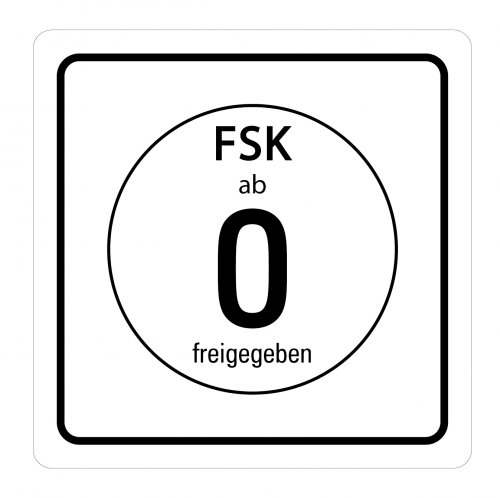 Aufkleber Hinweis Alterseinstufung "FSK ab 0" Symbol Schild Folie weiß | 5-40cm